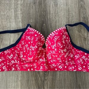 MIDNIGHT GRACE Bikini Top Nautical Print Pink size 32DD